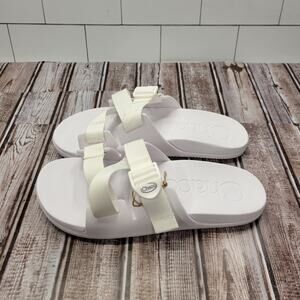 Chaco Chillos Slide Sandals Women’s Size 10 White Adjustable Straps